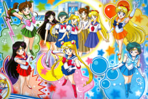 The Sailor Senshi Make Forms As Sailor Venus Takes Action Wallpaper
