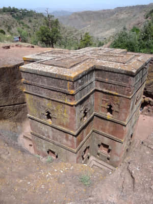 The Sandy Pathway Going To St. George Church In Lalibela Wallpaper