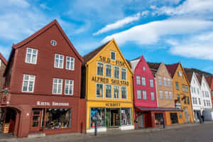The Scenic Beauty Of Bergen, Norway Featuring The Famous Bryggen Hanseatic Wharf And Surrounds. Wallpaper
