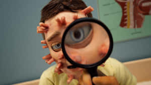 The Shivering Truth Boy Holding Magnifying Glass Wallpaper