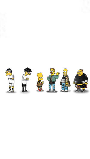 The Simpsons Characters Streetwear Fashion Wallpaper