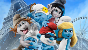 The Smurfs 2 Eiffel Tower Poster Wallpaper