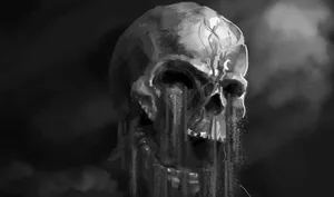 The Sorrowful Skull: A Melancholic Grasp Of Transient Life Wallpaper