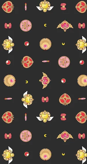 The Stars Align In Sailor Moon's Classic Pattern Wallpaper