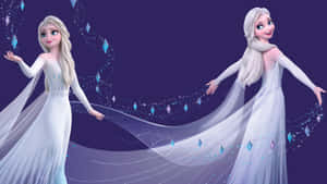 The Stunning White Dress Of Elsa From The Disney Movie Frozen 2. Wallpaper