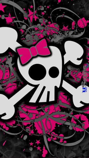 The Stylish Fusion Of Soft Femininity And Edgy Attitude With This Girly Skull. Wallpaper