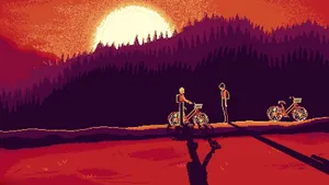 The Summer Hikaru Died Sunset Motorcycles Wallpaper