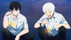 The Summer Hikaru Died Two Boys Eating Ramen Night Wallpaper