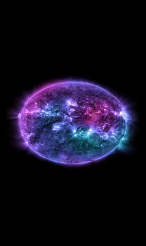 The Sun In A Purple And Blue Color Wallpaper