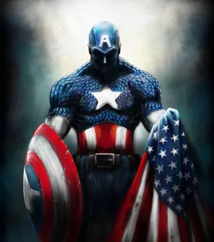 The Superhero Captain America Ready To Embark On His Epic Journey Wallpaper