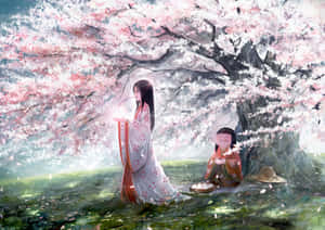 The Tale Of The Princess Kaguya - A Scene From The Magical Animation Film Wallpaper