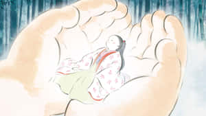 The Tale Of The Princess Kaguya In A Whimsical Scene Wallpaper