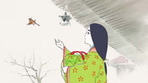 The Tale Of The Princess Kaguya - Main Characters In A Beautiful Scene Wallpaper