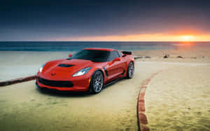 The Thrilling Chevrolet Corvette Z06 In Action Wallpaper