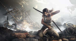 The Tomb Raider Is A Woman With A Bow And Arrow Wallpaper