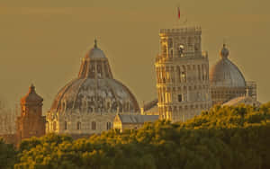 The Tower Of Pisa From Afar Wallpaper