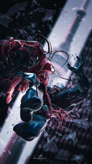 The Ultimate Battle Between Venom And Carnage Wallpaper