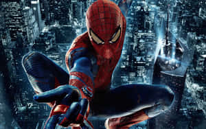 The Ultimate Spider-man Swinging Through New York City Wallpaper