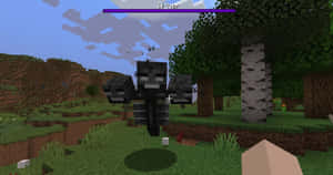 The Unstoppable Minecraft Wither Boss On The Battlefield Wallpaper
