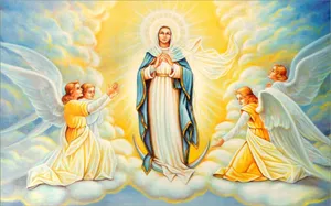 The Virgin Mary In Heaven Wallpaper