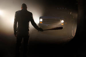 The Walking Dead Negan Wielding Bat Wallpaper