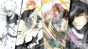 The War For The Soul Society: Ichigo, Toshiro, Renji, And Aizen Wallpaper