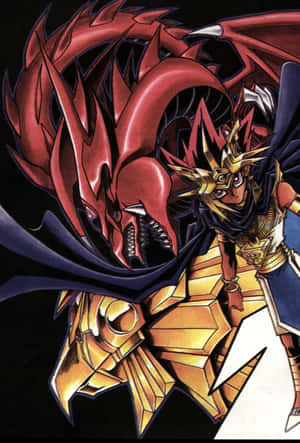 The Winged Dragon Of Ra In An Epic Battle Wallpaper