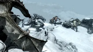 The Wise Paarthurnax Perched On The Throat Of The World In Skyrim Wallpaper