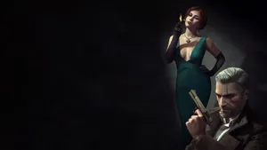 The Witcher 1920x1080 Geralt Triss Black Aesthetic Wallpaper