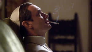 The Young Pope Contemplative Smoke Wallpaper