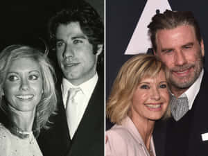 Then And Now Travolta And Olivia Newton John Wallpaper