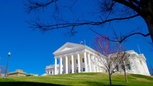 Thin Trees At The Virginia State Capitol Wallpaper