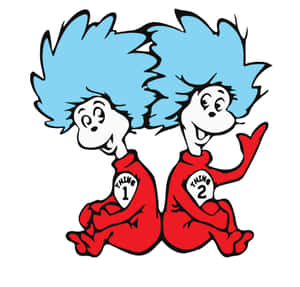 Thing1and Thing2 Seuss Characters Wallpaper