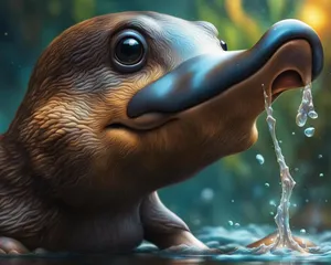 Thirsty Platypus Closeup Artwork Wallpaper