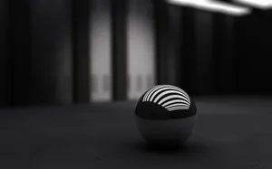 This 3d Black And White Sphere Looks Like A 3d Representation Of A Dream Catcher. Wallpaper