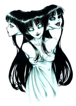 This Eerie Image Of The Horror Manga Character Tomie. Wallpaper