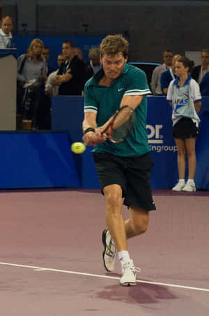 Thomas Enqvist Swinging Racket Full Body Wallpaper
