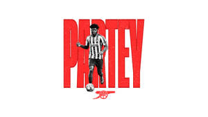 Thomas Partey With His Name In Red Wallpaper
