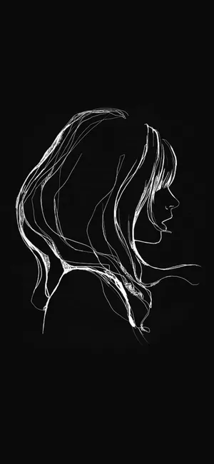 Thoughtful Black And White Pencil Drawing Wallpaper