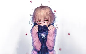 Thoughtful Kuriyama Mirai In A Timid Stance Wallpaper