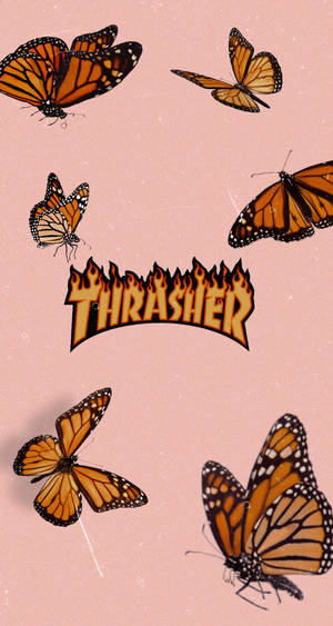 Thrasher Butterfly Aesthetic Wallpaper