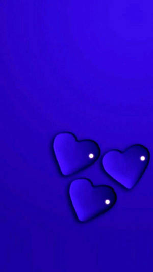 Three Blue Hearts Wallpaper
