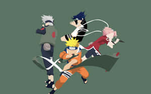 Three Famous Ninjas From The Original Naruto Series: Kakashi, Naruto, And Sasuke Wallpaper