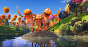 Three Fish Singing Lorax Scene Wallpaper