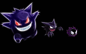 Three Generations Of Gengar: Gengar And Its Pre-evolutionary Forms Wallpaper