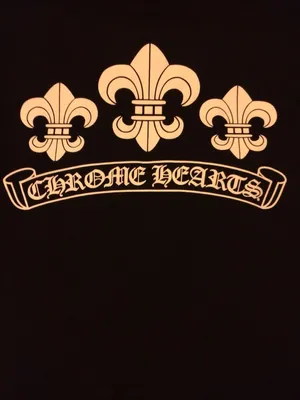 Three Golden Chrome Hearts Symbol Wallpaper