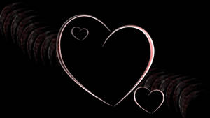 Three Hearts Black Love Wallpaper