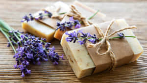Three Lavender Soap Wallpaper