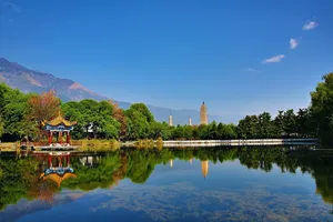 Three Pagodas And Gazebo Wallpaper
