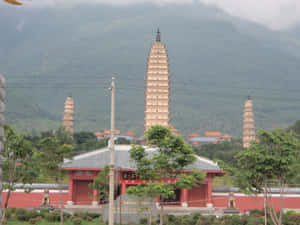 Three Pagodas Entrance Wallpaper